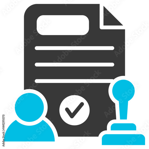 Permit Glyph Blue Grey Icon