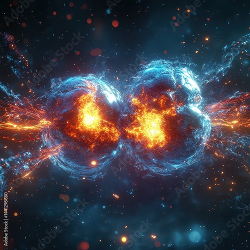 Abstract Representation of Atomic Fusion on Cosmic Background