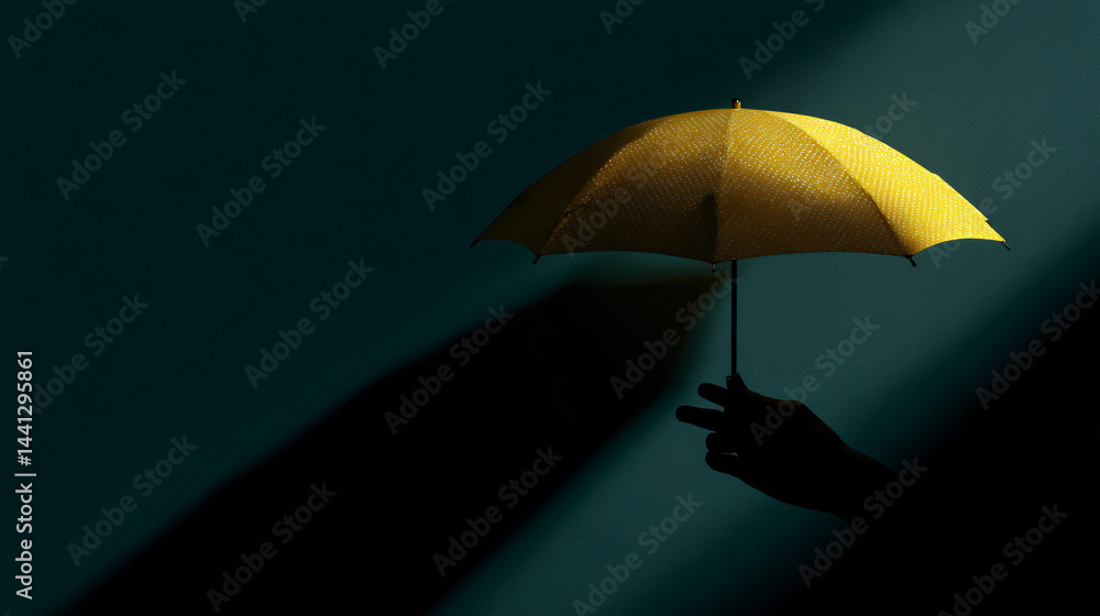 Hand holding financial umbrella icon design.