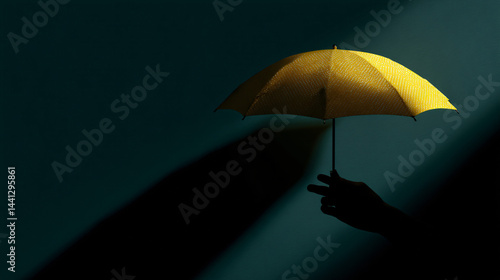 Obraz na płótnie Hand holding financial umbrella icon design. w salonie