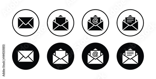email icon set. envelope mail icon vector illustration