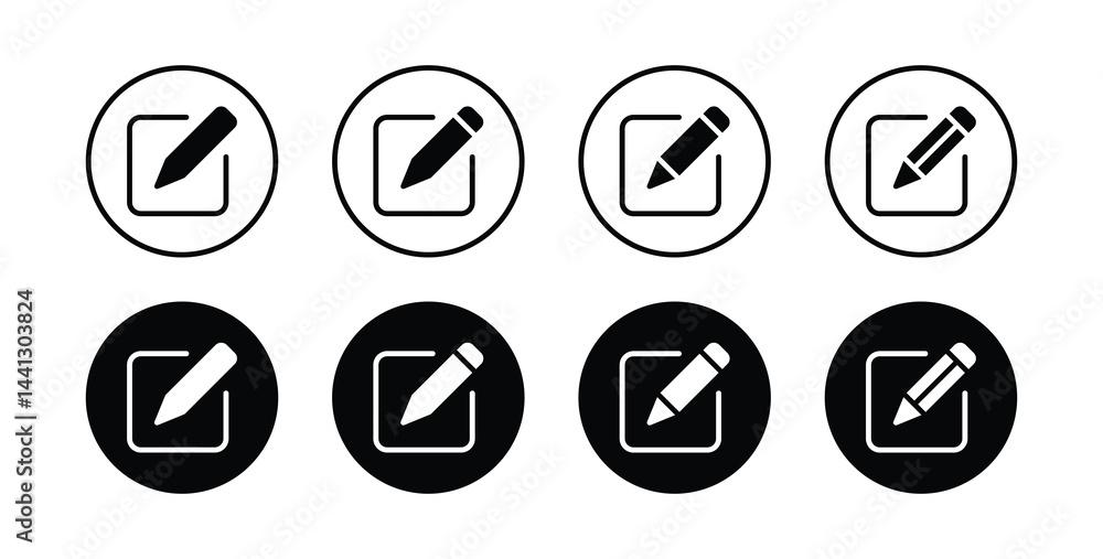 Edit icon set. Pencil icon, sign up icon vector illustration Edit icon set. Pencil icon, sign up icon vector illustration