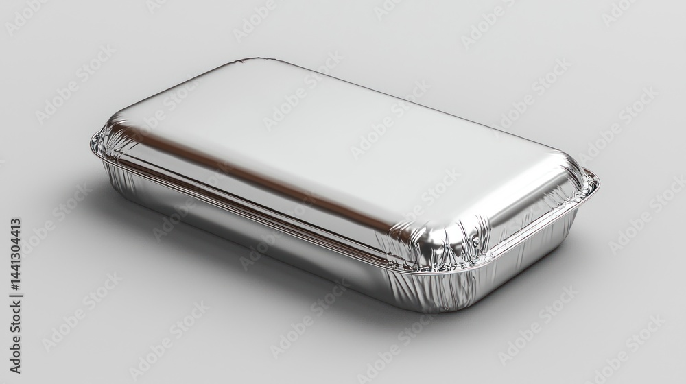 Realistic Aluminum Foil Food Container for Online Grocery Packaging with Gigapixel Quality and High Detail Realistic Aluminum Foil Food Container for Online Grocery Packaging with Gigapixel Quality and High Detail