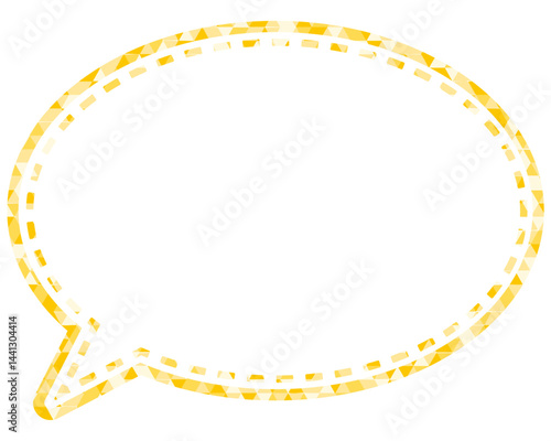 ステンドグラス風吹き出し　三角形模様　丸形