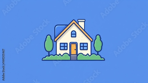 Wallpaper Mural Simple illustration of a house, ideal for real estate or home design projects Torontodigital.ca
