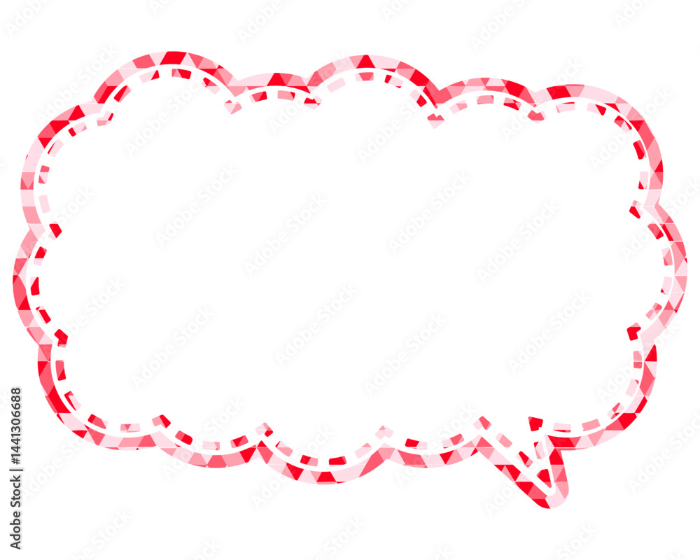 Obraz premium ステンドグラス風吹き出し 三角形模様 細長い雲形