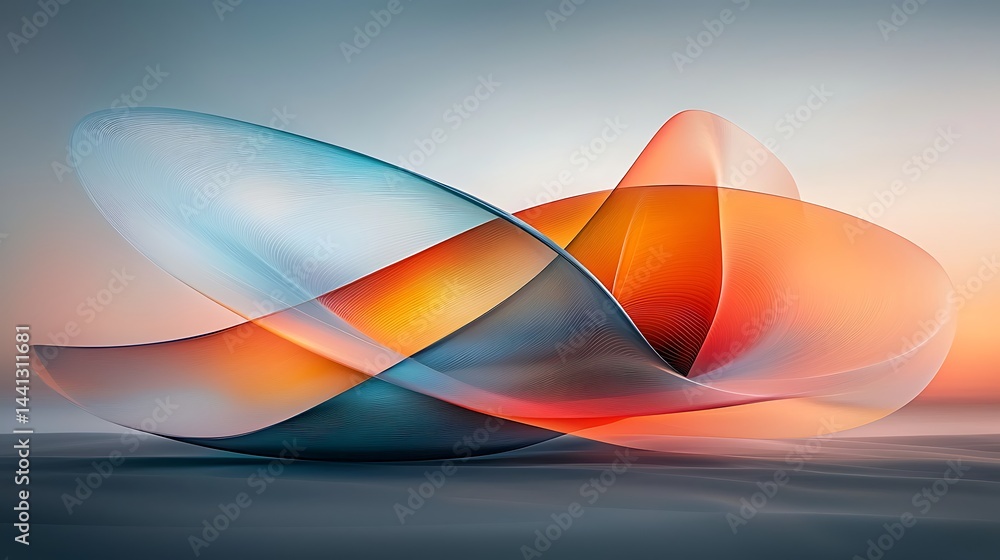 Naklejka premium Abstract translucent forms intertwining
