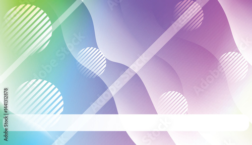 Blurred Decorative Design In Abstract Style With Wave, Curve Lines, Circle, Space for Text. Fluid shapes composition. For Design Flyer, Banner, Landing Page. Vector Illustration