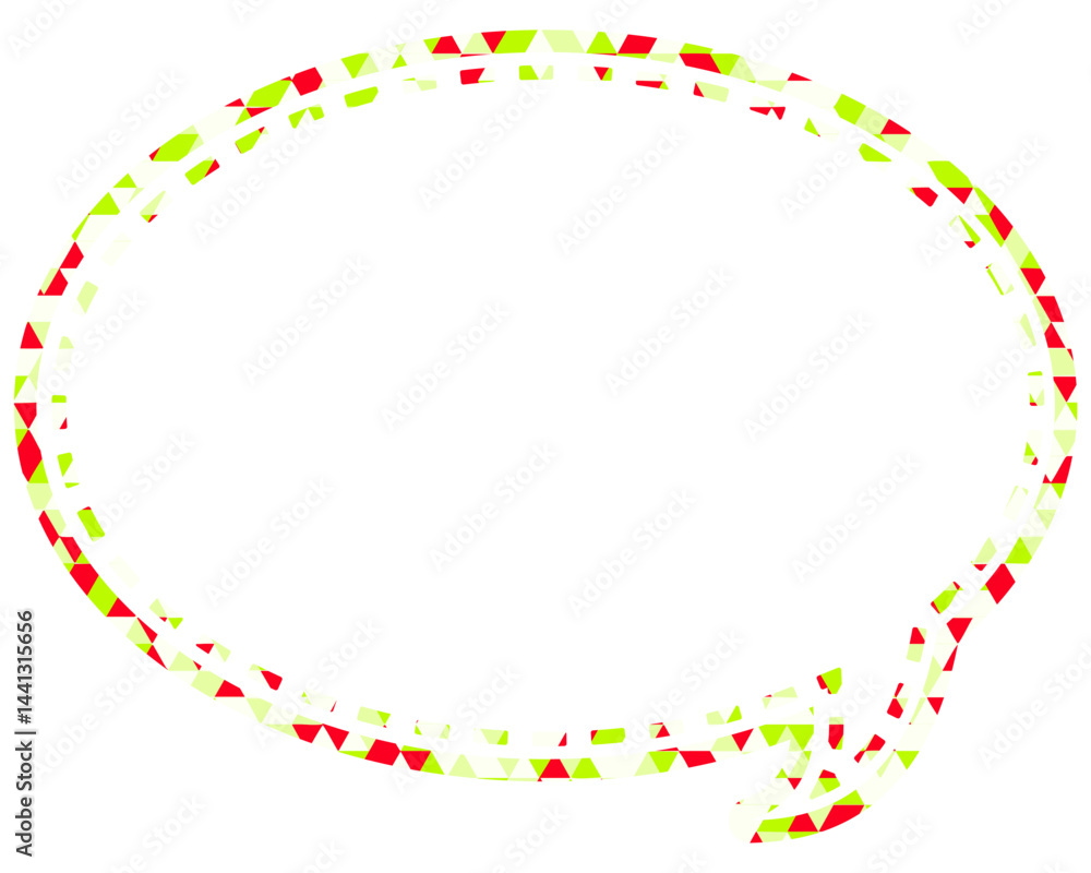 Fototapeta premium ステンドグラス風吹き出し 三角形模様 丸形