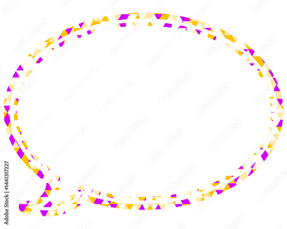 Fototapeta premium ステンドグラス風吹き出し 三角形模様 丸形