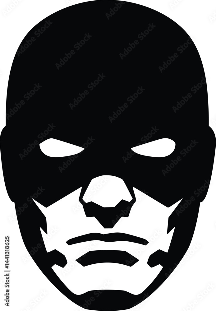 Black and white bold vector of a superhero mask, isolated on white background. Black and white bold vector of a superhero mask, isolated on white background.