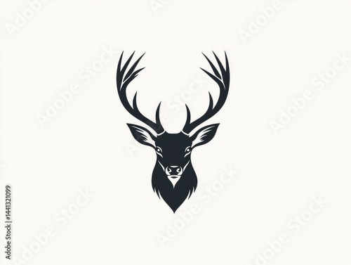 Wallpaper Mural Silhouetted deer head with antlers Torontodigital.ca