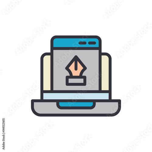 Creative device colored icons, minimalist vector illustration ,simple transparent graphic element .Isolated on white background