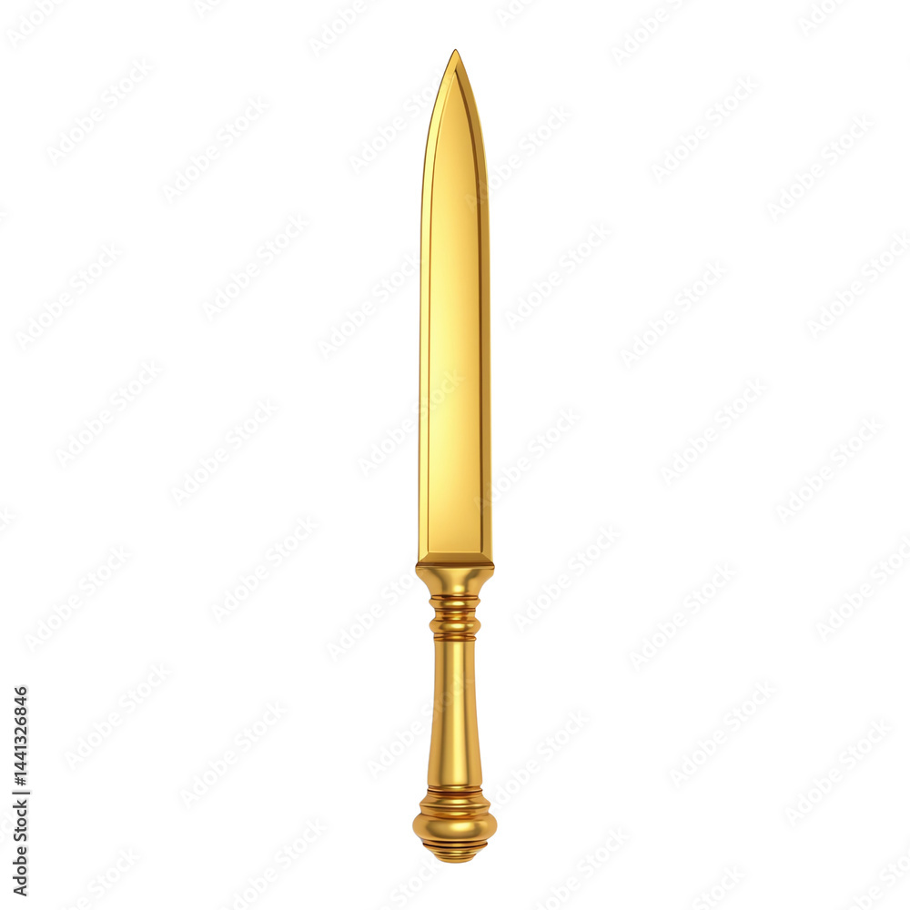 Golden ceremonial dagger with intricate design Golden ceremonial dagger with intricate design