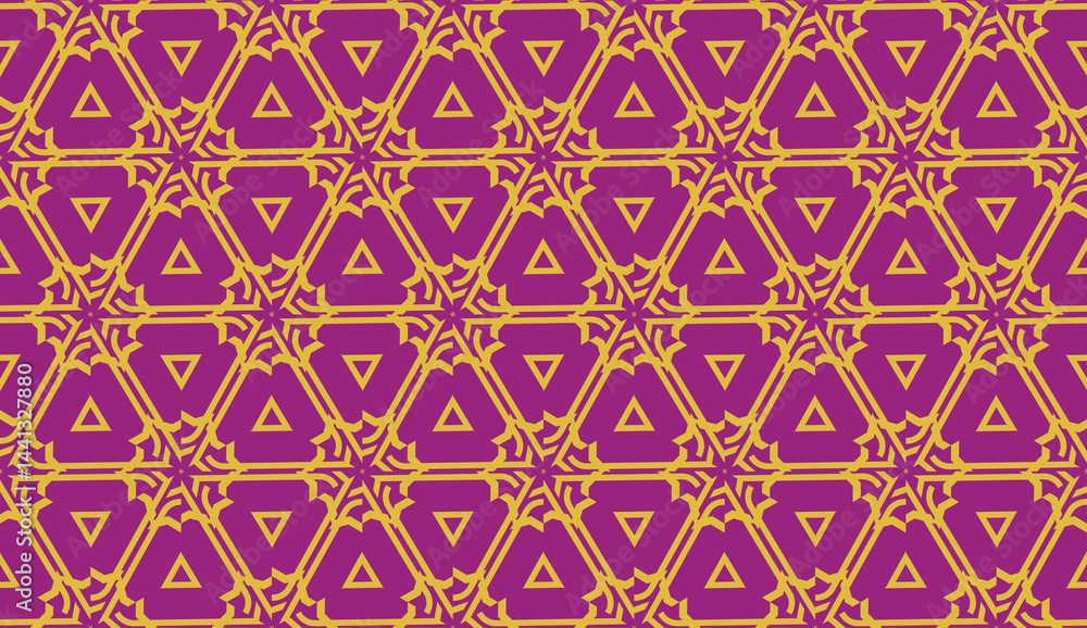 Curved line in triangles style. Vector illustration. Purple orange color. For interior wallpaper, smart design, fashion print. Seamless Curved line in triangles style. Vector illustration. Purple orange color. For interior wallpaper, smart design, fashion print. Seamless