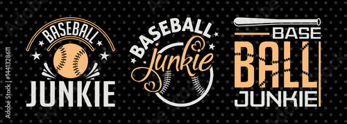 Baseball Junkie SVG Baseball Tshirt Design Bundle Baseball Quote Design
