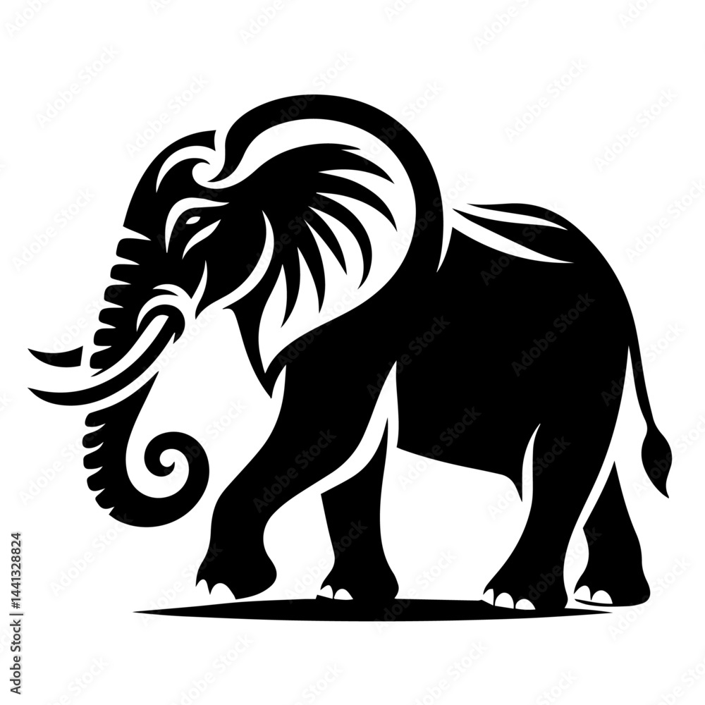 Obraz premium black and white vector silhouette
