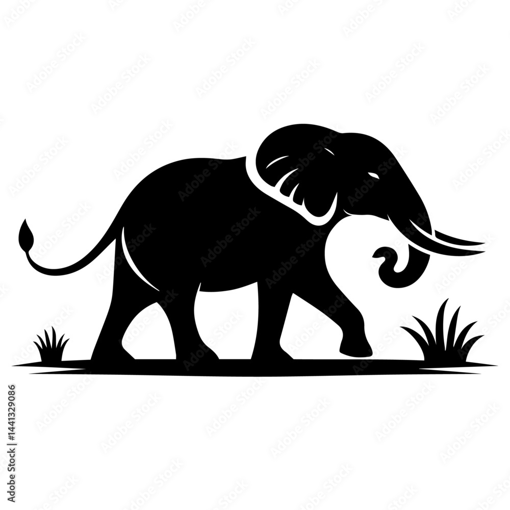 Obraz premium black and white vector silhouette