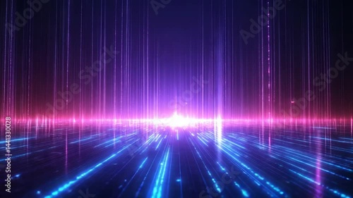 Futuristic digital space background with glowing lines and abstract network technology