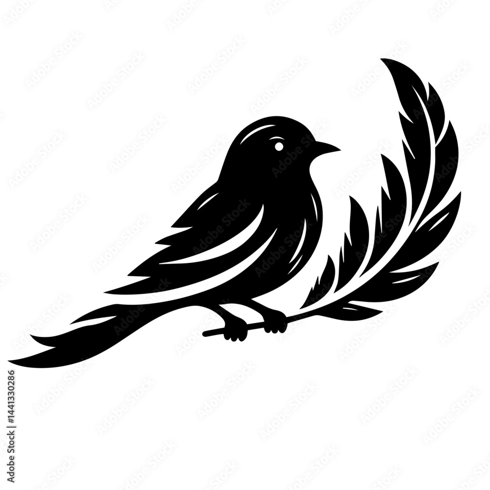 Obraz premium black and white vector silhouette