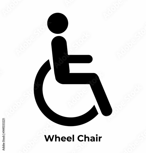 Wheel Chair Hospital Icon illustration 