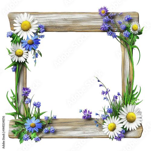 A beautiful wooden frame with lovely flowers and leaves embellishing its edges to enhance aesthetics.