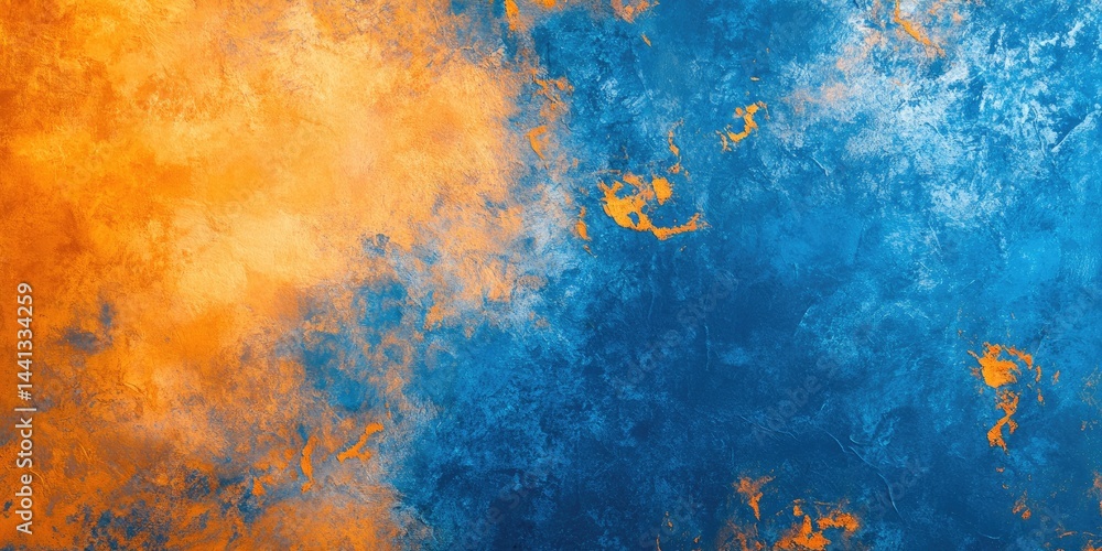 Obraz premium Blue and orange modern positive background 