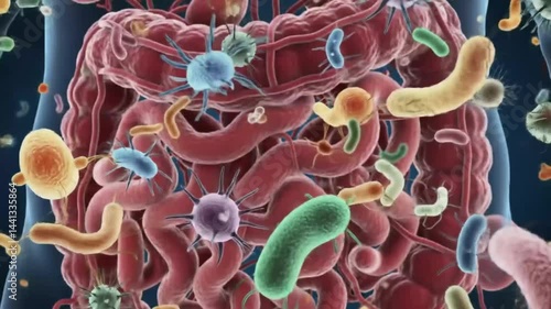 Visualizing Microorganisms in the Human Intestine Detailed Animated View