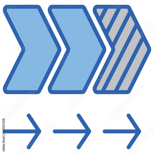 First Row Blue White Icon