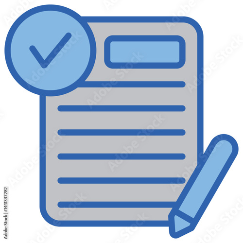 Registration Blue White Icon