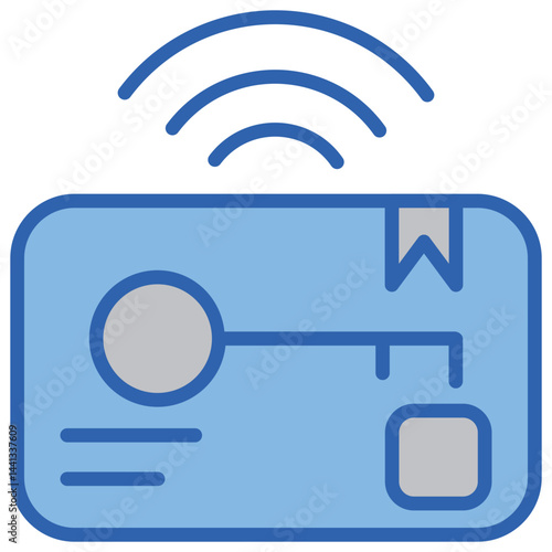 Access Card Blue White Icon