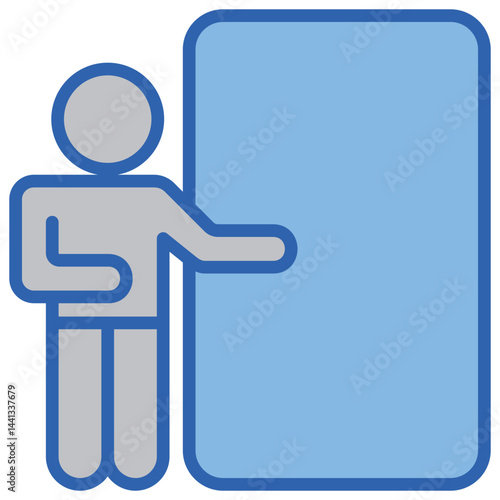 Welcome Blue White Icon