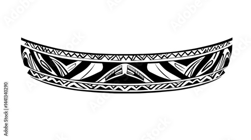 A black and white tattoo design with a white background