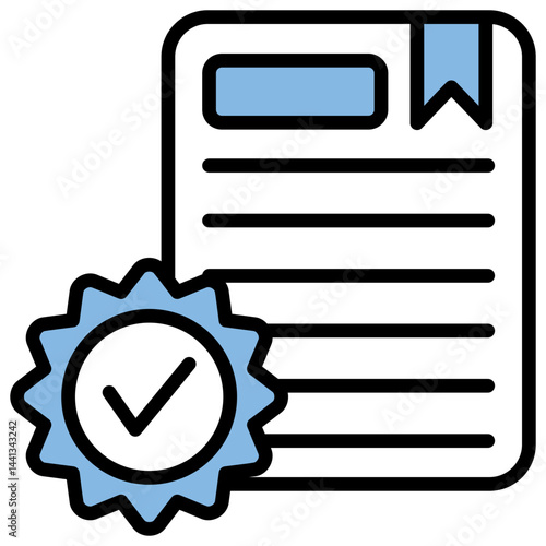 Certificate Blue Black Icon