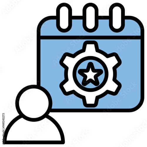 Event Planner Blue Black Icon
