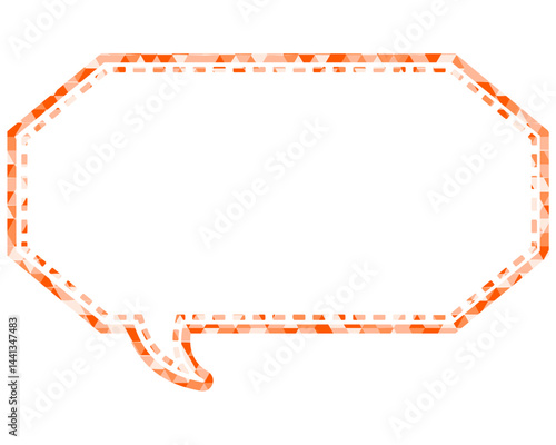 ステンドグラス風吹き出し　三角形模様　細長い八角形