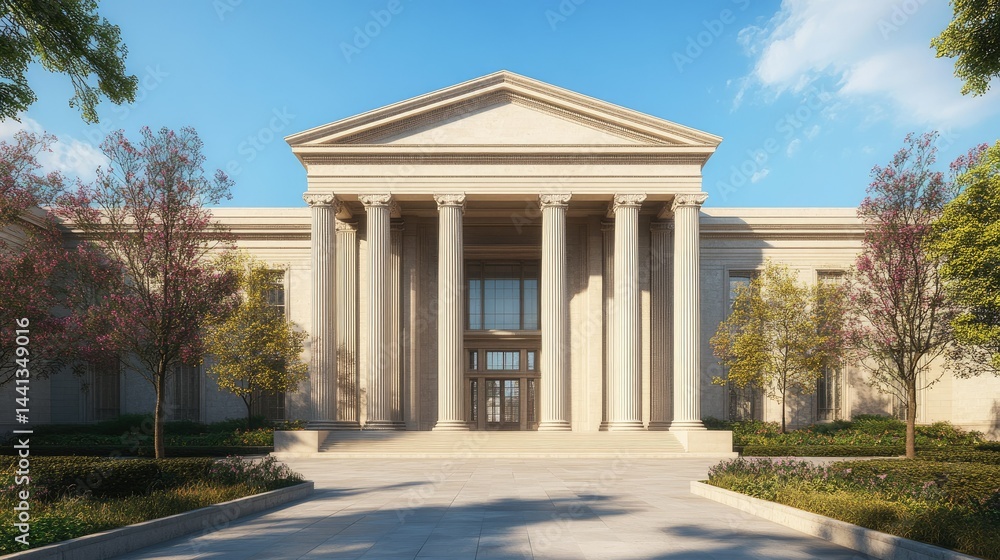 Naklejka premium Neoclassical Architecture: Majestic Building Facade