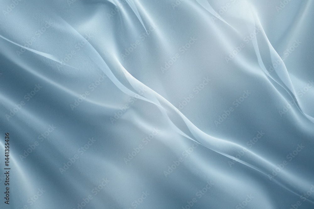 Smooth flowing light blue fabric with soft folds and gentle waves creating a calming and serene texture Smooth flowing light blue fabric with soft folds and gentle waves creating a calming and serene texture