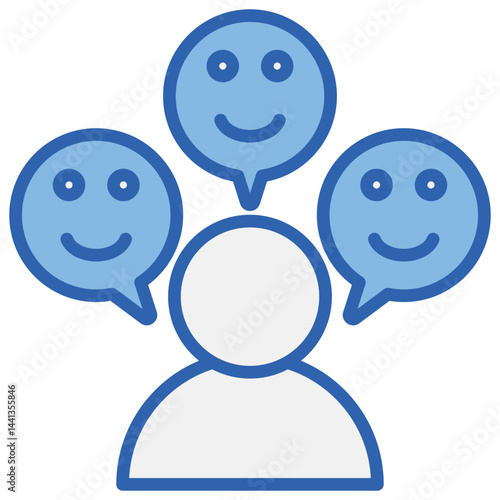 Friendliness Blue White Icon