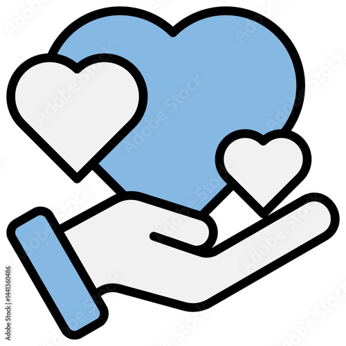 Kindness Blue Black Icon