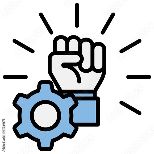 Determination Blue Black Icon