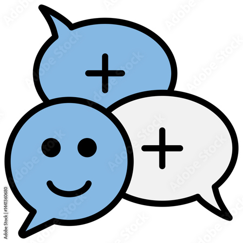 Positivity Blue Black Icon