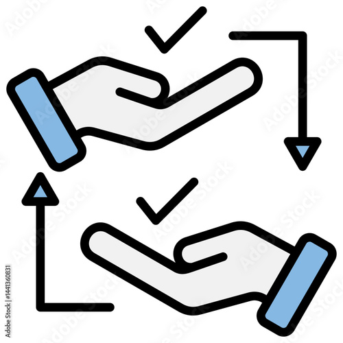Cooperation Blue Black Icon