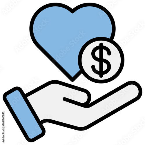 Generosity Blue Black Icon