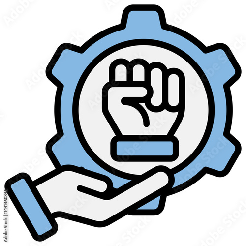Supportiveness Blue Black Icon