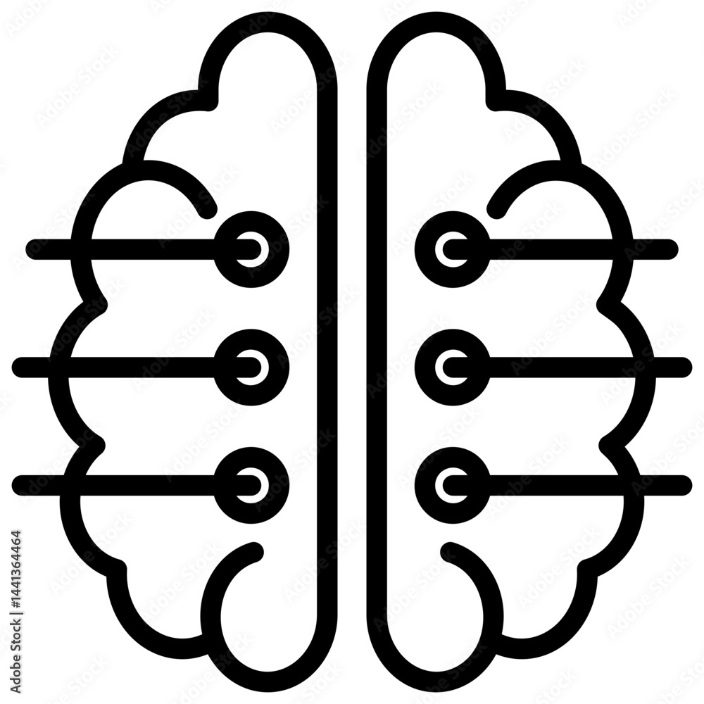 Cortical Stimulation Outline Icon Cortical Stimulation Outline Icon