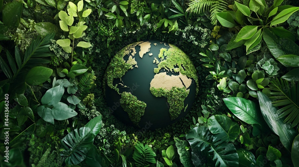 Earth day celebration in lush greenery vibrant nature poster eco-friendly theme Earth day celebration in lush greenery vibrant nature poster eco-friendly theme