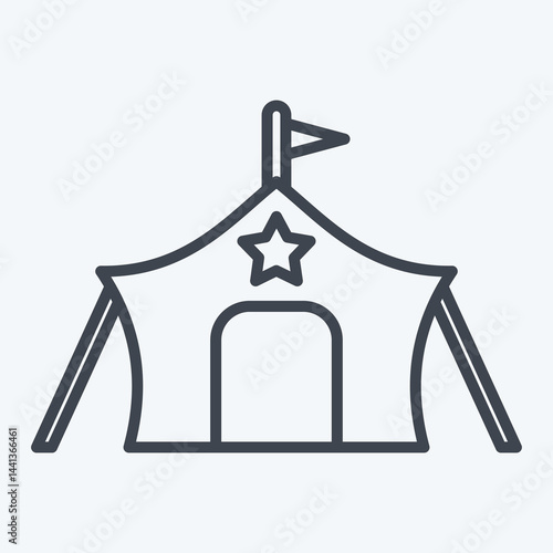 Icon Millitary Tant. related to Military symbol. line style. design editable