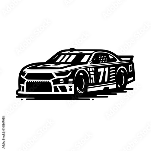 Stock car racing competition icon with transparent background