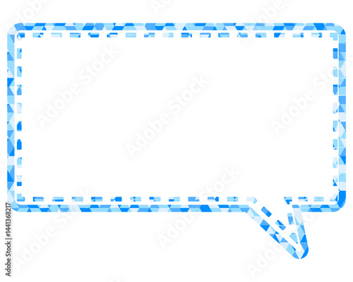 ステンドグラス風吹き出し　三角形模様　四角形